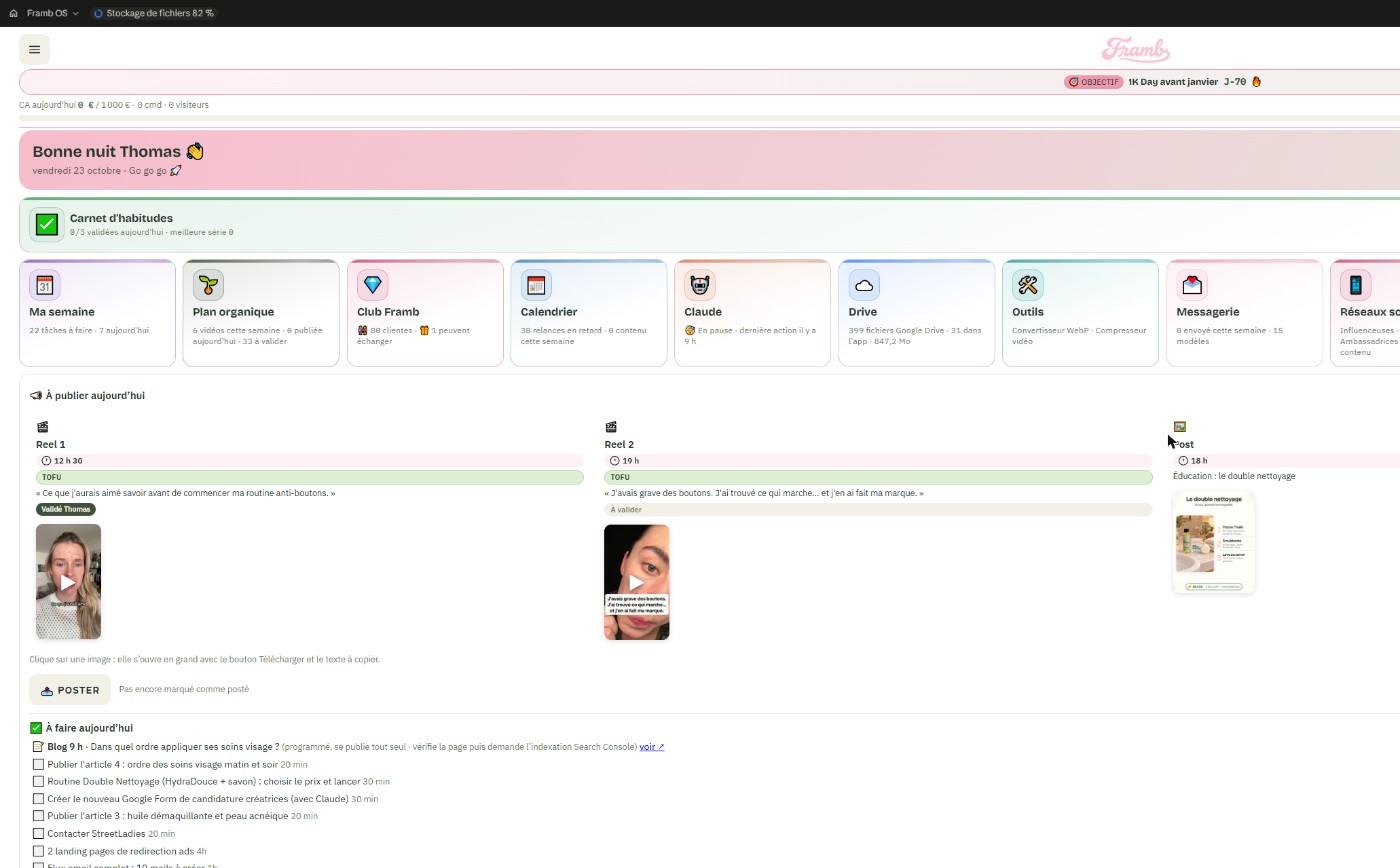 Framb OS, un tableau de bord qu'on a construit